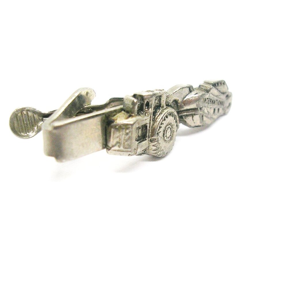 Vintage Tie Clip INTERNATIONAL HARVESTER Bulldozer Tie Bar Necktie Holder